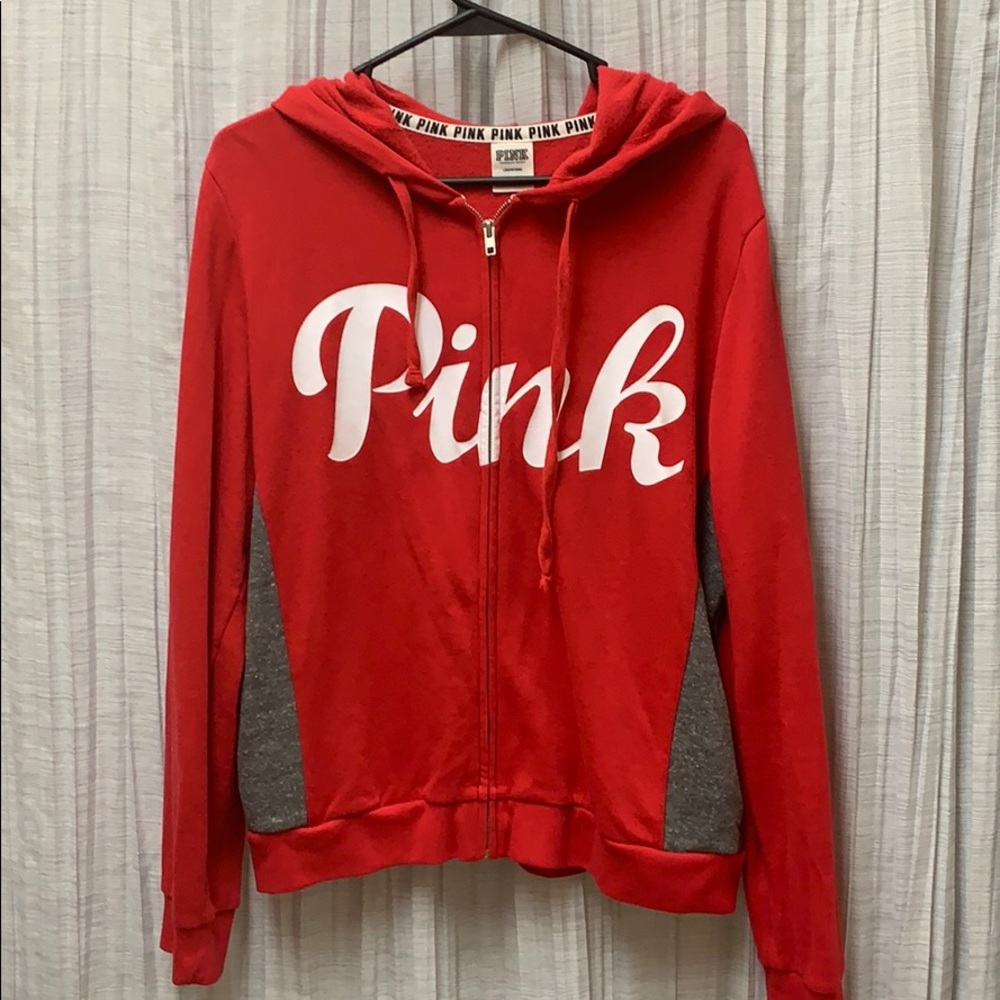 RED PINK Hoodie with Zipper
